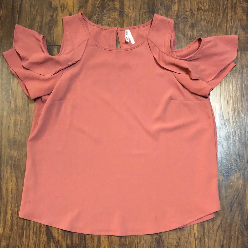 Live 4 Truth Pink Cold Shoulder Blouse Size XL